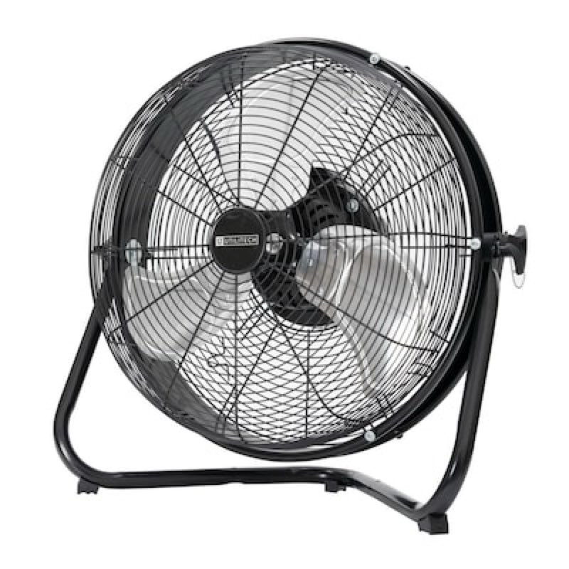 utilitech 18-in high velocity indoor oscillating floor fan, in black