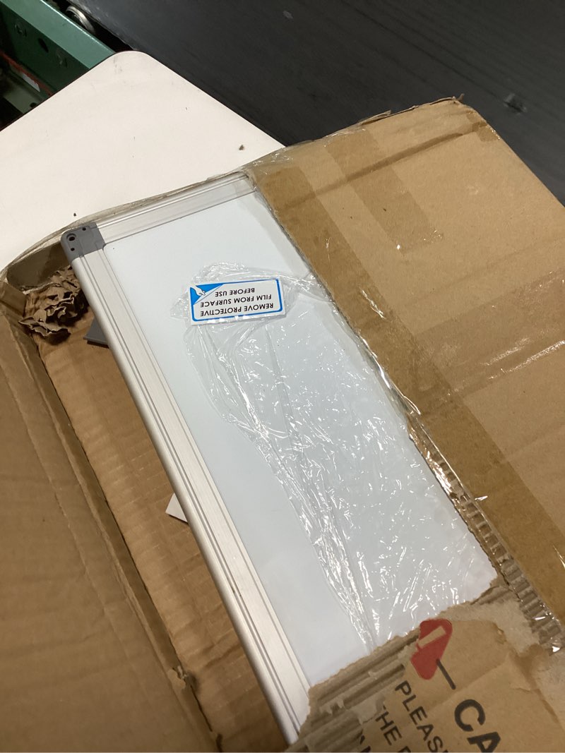 Condition photo showing As Is for 36" x 12" Magnetic White Board, Long Whiteboard Wall Hanging Vertical Board, to-do List Narrow Mini Small Portable Dry Erase Board for Walls Whiteboard-a 36"W x 12"H