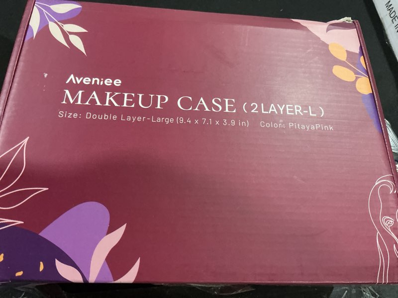 Condition photo showing Good Condition for Aveniee XL Clear Makeup Organizer,Double Layer Travel Cosmetic Case with Brush Holder & Zippered Com