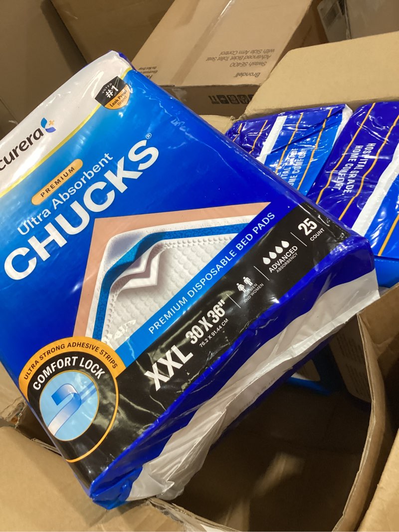 Condition photo showing Good Condition for curera chucks® premium disposable underpads 30”x36” [75-count] ultra absorbent chux incontinence bed pads disposable adult with adhesive tape, pee pads pet training pads xx-large 30x36 bulk pack 30\" x 36\"