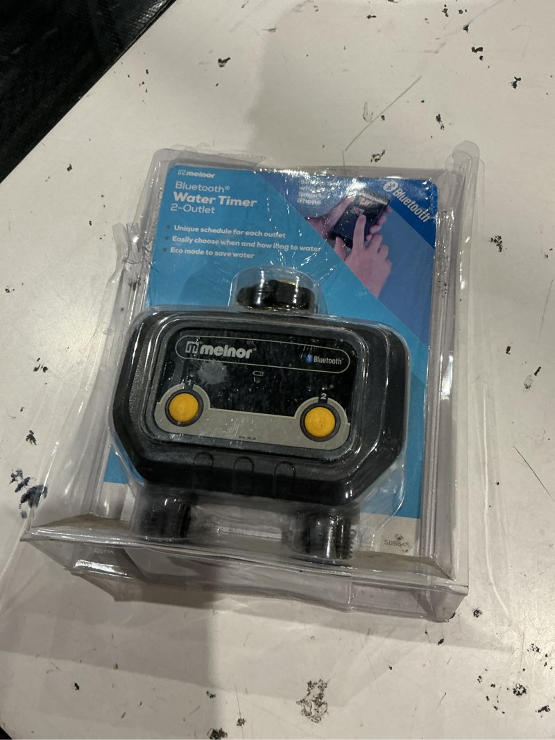 Condition photo showing As Is for melnor 2 output port digital hose end timer