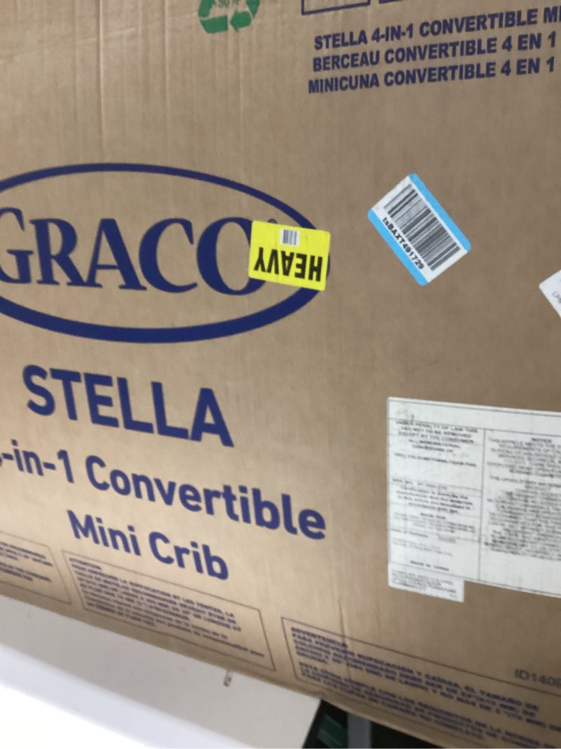 Graco Stella 4-in-1 Convertible Mini Crib with Bonus Mattress (White) – Includes Bonus 2.75 Inch Thi