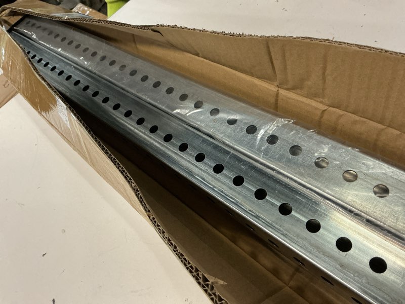 Condition photo showing New/Like New for 1 pcs 6 ft h x 2 in w square sign post with 7/16” dia mounting holes galvanized steel posts outside rust resistant industrial metal pipe tubing (silver) 1 silver 6 ft x 2 in