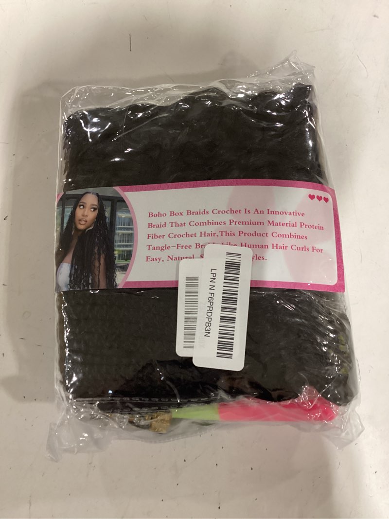 Condition photo showing Good Condition for knovotch boho faux locs with curly pure protein fiber close to human hair curls 24 inch pre-looped crochet goddess faux locs bohemian loc crochet hair for women(24inch 30#) 24inch?pack of 7? 30#