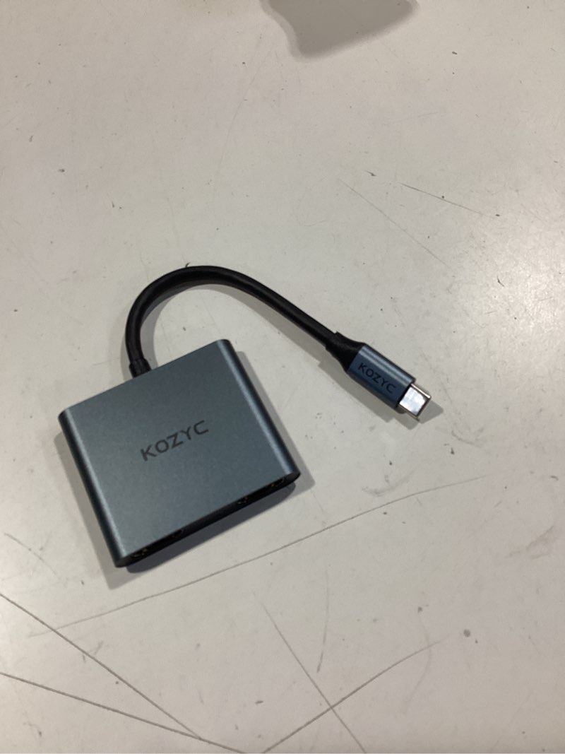 Condition photo showing Good Condition for usb c to dual hdmi adapter 4k@30hz, kozyc usb c hub multiport adapter with 2xhdmi, usb 3.0, 100w pd, support usb c to hdmi splitter extended display for macbook pro (mst is not supported on macos) 4-in-1 usb-c hub dual hdmi
