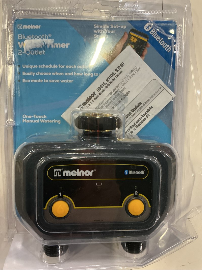 Condition photo showing As Is for melnor 2 output port digital hose end timer