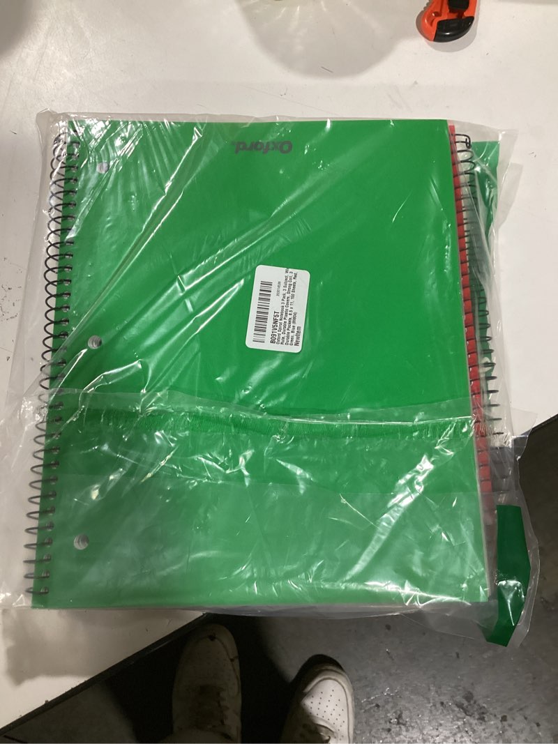 Condition photo showing New/Like New for Oxford Spiral Notebook 3 Pack, 3 Subject, Wide Rule, Durable Plastic Covers, Strong Coil, 3 Pockets, 8.5 x 11, 150 Sheets, Red, Green, Blue (89804)