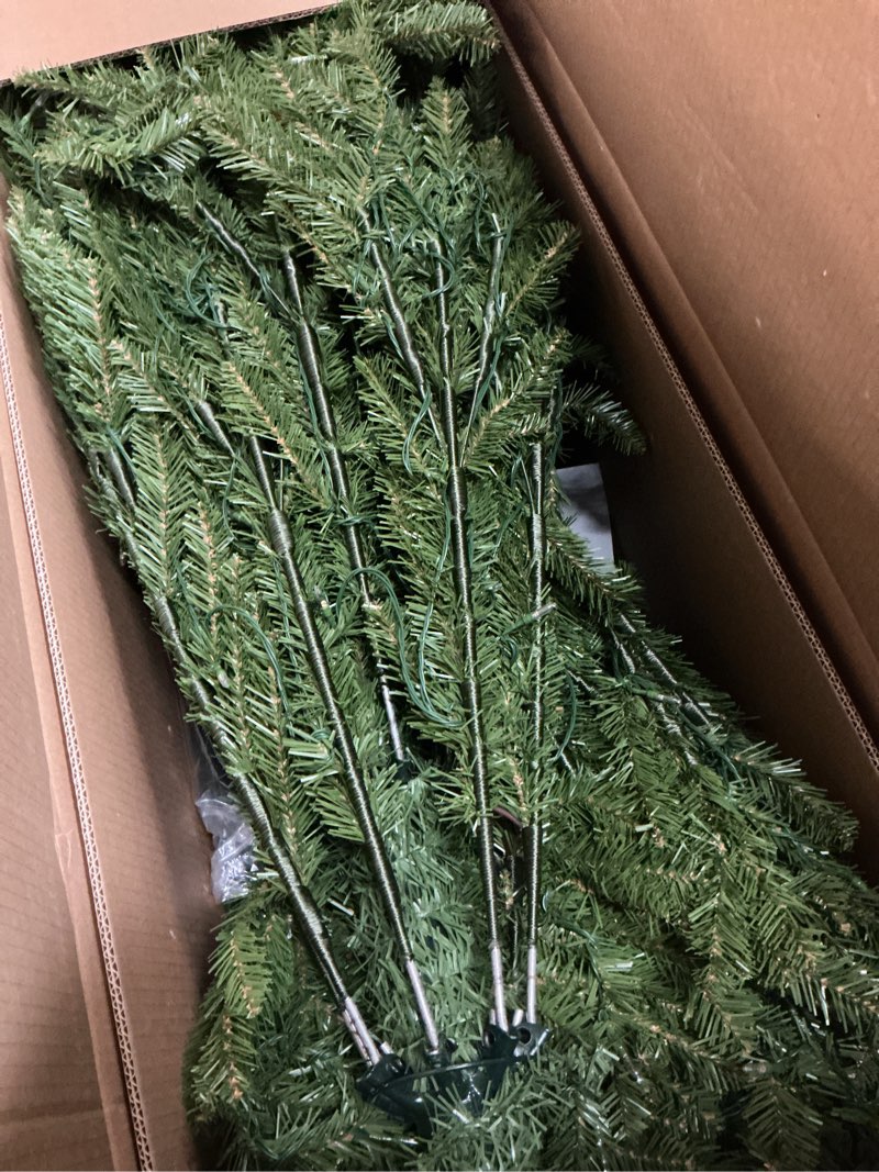 Condition photo showing New/Like New for National Tree Company 9 ft Pre-Lit Dunhill Fir Artificial Christmas Tree, 900 LED Lights, 4,029 Tips, PowerConnect, Foot Pedal, 10 Light Functions, Includes Stand, Green
