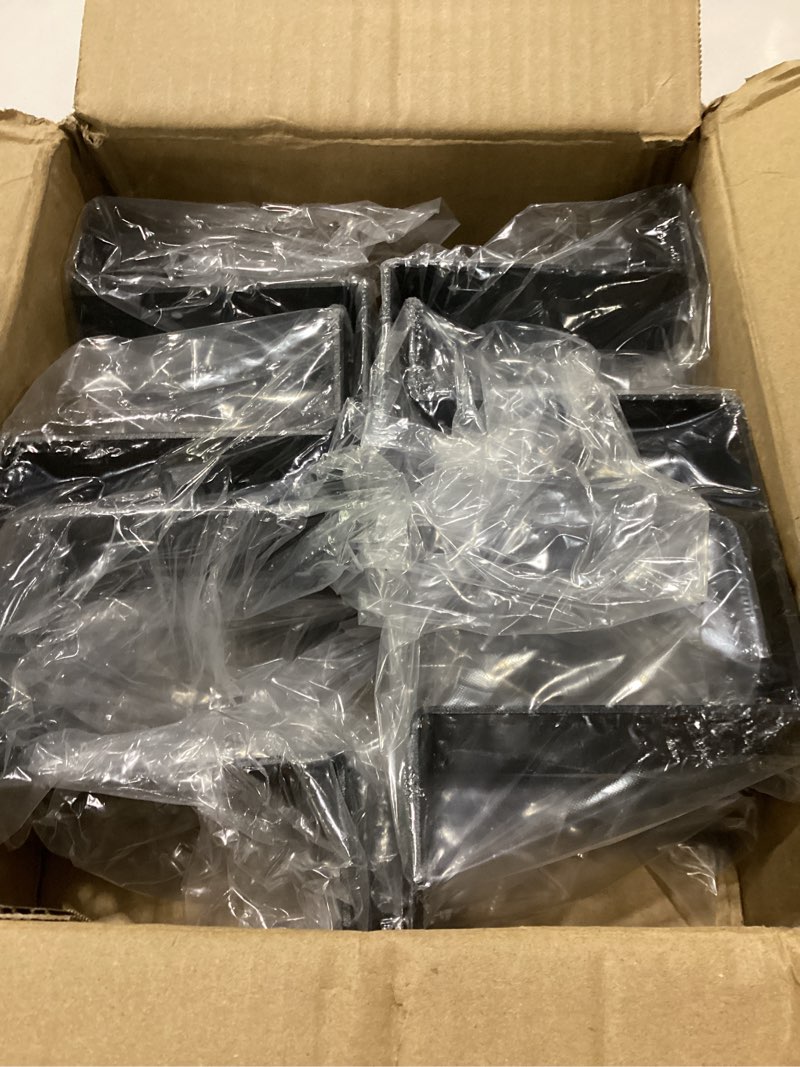 Condition photo showing New/Like New for 8 pcs heavy duty metal 4x4 post brackets, 12-gauge u fence bracket, 4" x 4" strap post ties, black powder coated steel strap ties for wood deck fence & pergola (screws not included)