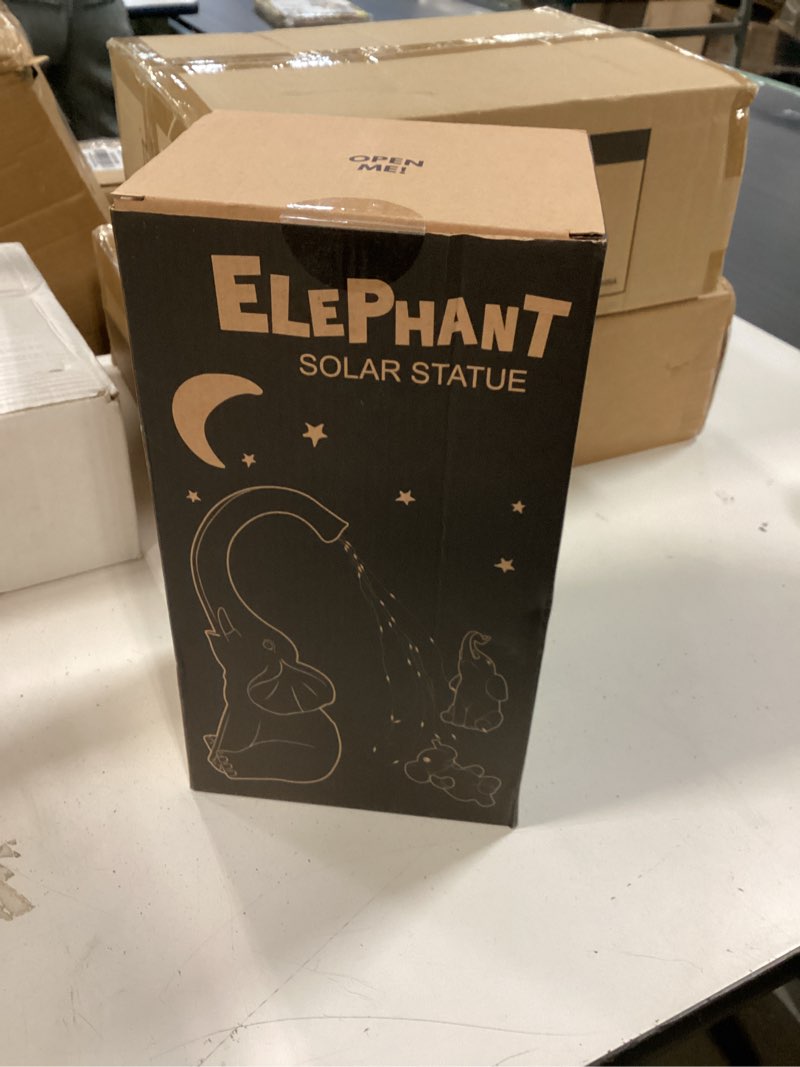 Condition photo showing New/Like New for Goodeco Garden Elephant Statue Outdoor - Solar Watering Lights, Perfect for Yard, Patio, and Pathway Decor - Ideal Gardening Gifts Gray Elephants
