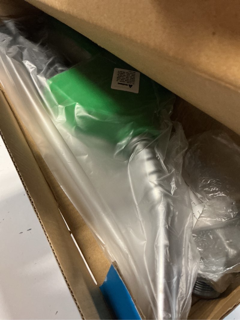Condition photo showing New/Like New for 3/4"inch npt auto shut off green fuel nozzle kit with 360° hose swivel fuel transfer pump nozzle fitting connecter 13/16"spout 16 gpm flow rate mess-free refueling for gasoline diesel kerosene 0.75 inch green nozzle with swivel
