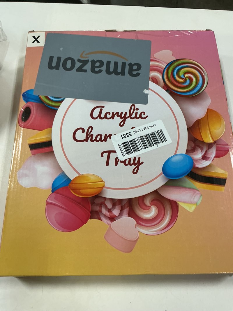 Condition photo showing New/Like New for 13.8" Extra Large Acrylic Letter Charcuterie Board Box, Reusable Fillable Letter Cake Candy Dish Display Serving Tray for Birthday Anniversary Party Decoration (X) Letter X 13.8" x 11.3" x 1.6"