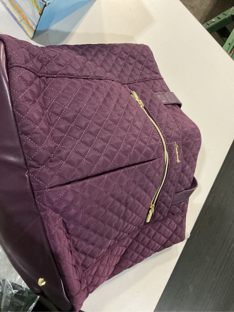 Condition photo showing Good Condition for lovevook laptop bag for women 17 inch,diamond quilted work tote bags womens laptop tote bag computer shoulder bags,stylish travel tote bags laptop purse briefcase handbag with clutch purse,off-white 17 inch purple(quilted)