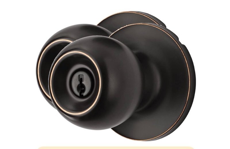  (2 pack) hyper tough two keyed entry ball locking doorknobs oil-rubbed bronze finish twin pack