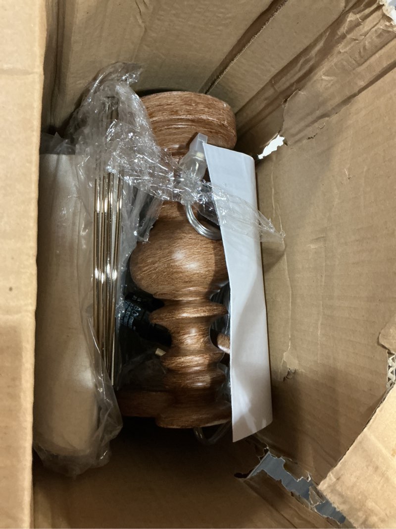 Condition photo showing Good Condition for 20” small traditional table lamps set of 2 for bedroom, farmhouse resin bedside lamps for night stands, rustic light brown lamps for living room side table ideal for compact spaces