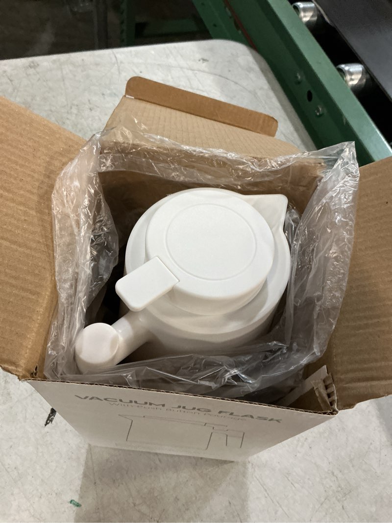 Condition photo showing Good Condition for baffect thermal carafe, 34oz thermal vacuum carafe with glass liner and wood handle insulated coffee carafe for coffee tea hot or cold drinks(1 liter, white)