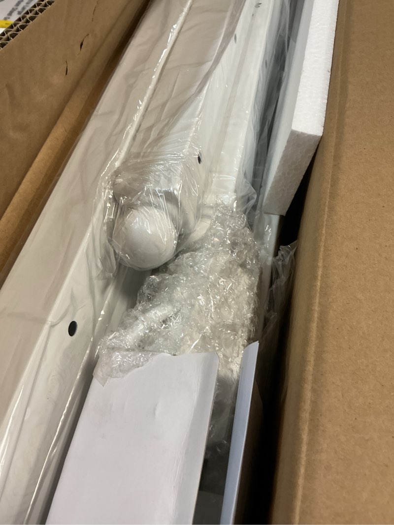 Condition photo showing Good Condition for Twin Bed Frame with LED Lights & Charging Station, Metal Platform Bed with Headboard, Heavy Duty Metal Slats, No Box Spring Needed, Noise Free, Easy Assembly, White Twin Classic white