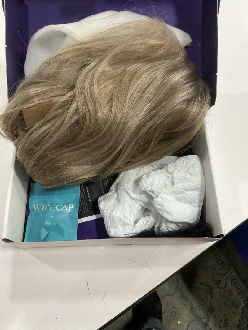 Condition photo showing Good Condition for haircube 13x6 hd lace front wig for women, 16-inch heat resistant synthetic wavy hair, shoulder length glueless lace wigs for daily, party&date (brown) 13*6 lace #436hl