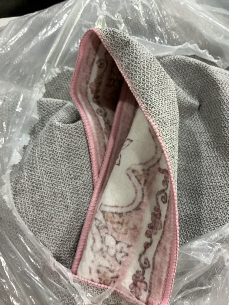 Condition photo showing Good Condition for 6x9 Area Rugs Washable: Oriental Soft Area Rug for Living Room Bedroom No Shedding - Low Pile Thin Carpet Rug for Dining Room Non Slip - Boho Vintage Rug for Home Decor - Soft Pink Soft Pink 6' x 9' (Rectangular)