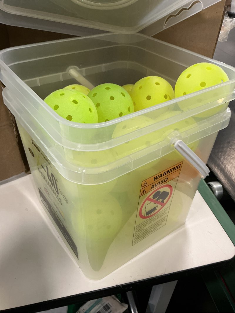 Condition photo showing Good Condition for Franklin Sports X-40 Outdoor Pickleballs - Official Ball of USA Pickleball, APP Tour + Pickleball US Open - 3 Packs, 12 Packs, 36 Pickleball Buckets, 50, 100 + 400 Bulk Packs of Regulation Pickleballs 36 Count Yellow