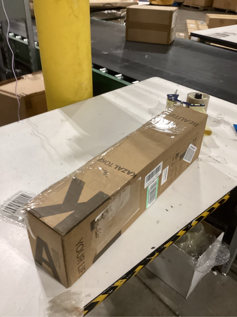 Condition photo showing New/Like New for Kazai. Wall-Mounted Coat Rack 'Toke' - Modern Design Coat Rack with Hidden Wall Hooks - Solid Wood Veneer Panel Coat Hanger - Walnut 5 Hooks Walnut