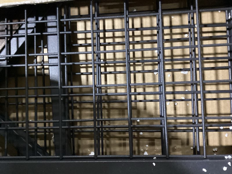 Condition photo showing Good Condition for grid wall panel 5.7’ x 2’ ft grid display rack, movable gridwall display stand with wheels,floorstanding wire grid rack with 4 s-shaped hooks and 4 garment hooks rustic brown and black tcj17bf 1 rustic brown and black