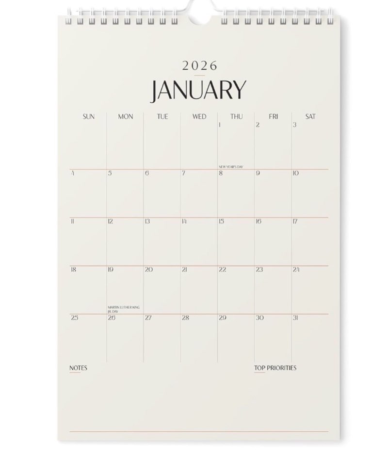 Karto Wall Calendar 2026 - Vertical 11x17 inch January 2026 to June 2027 - Boost Your Productivity a