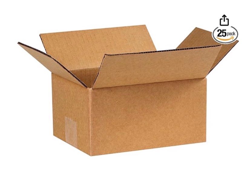 partners brand p864 corrugated boxes, 8"l x 6"w x 4"h, kraft (pack of 25)