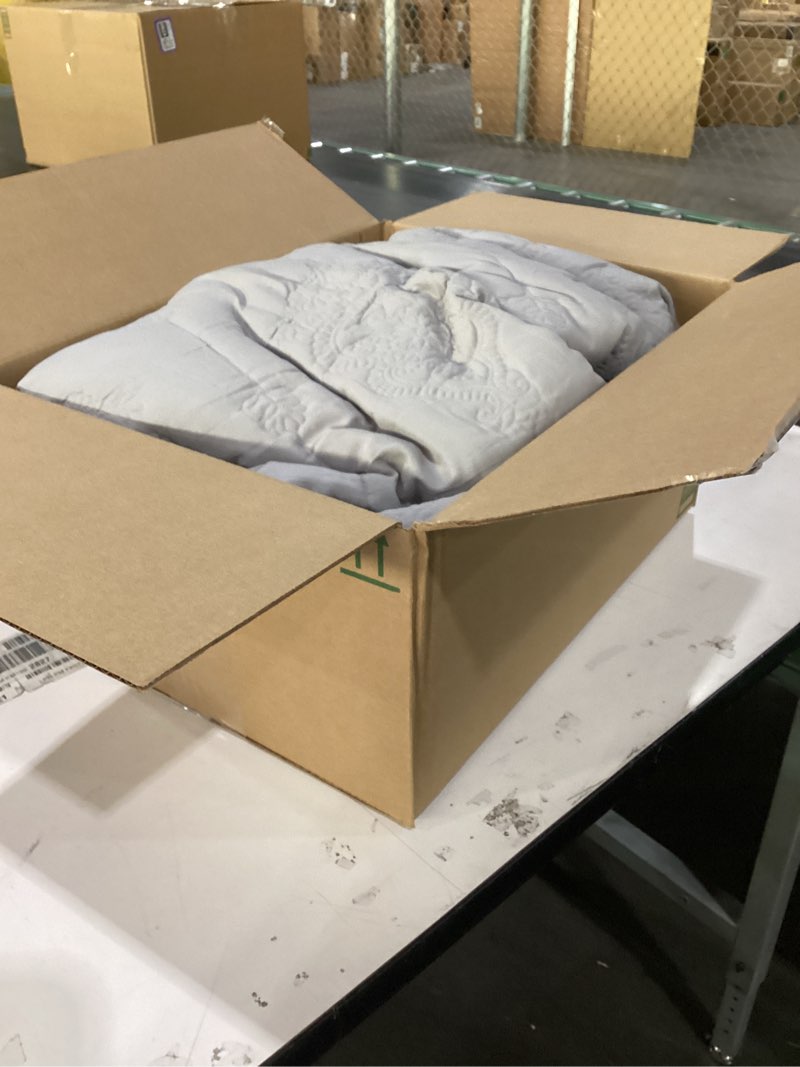 Condition photo showing As Is for grey throw blanket