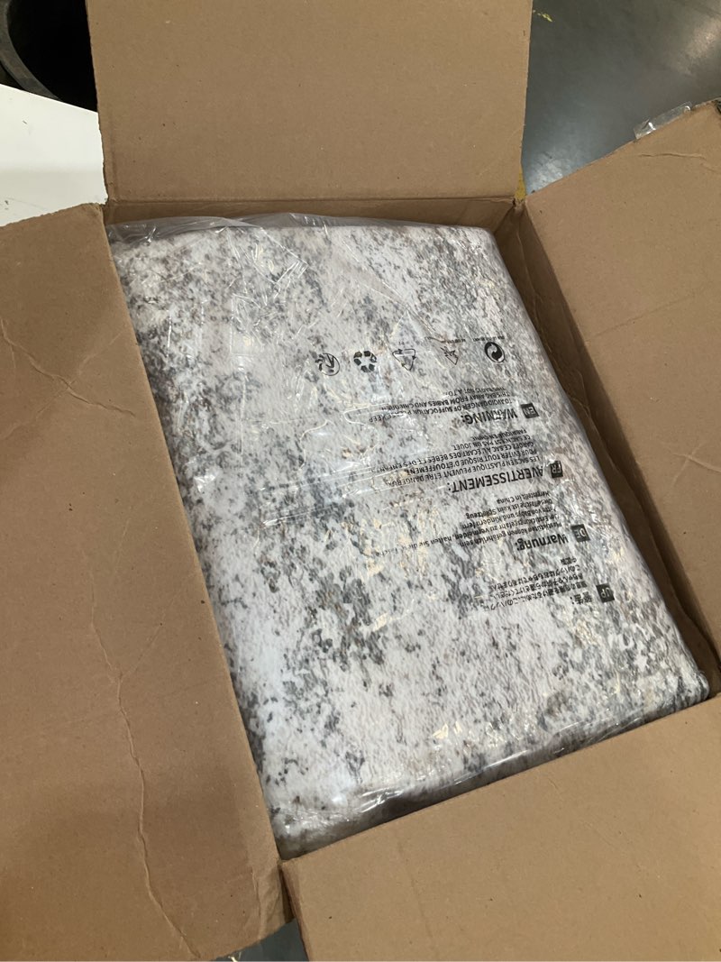 Condition photo showing Good Condition for 8x10 area rugs machine washable - modern abstract large rugs for living room soft anti-skid thin carpet for bedroom, under dining table, nursery, farmhouse,home office (8'x10' brown grey) 8' x 10' (rectangular) brown grey
