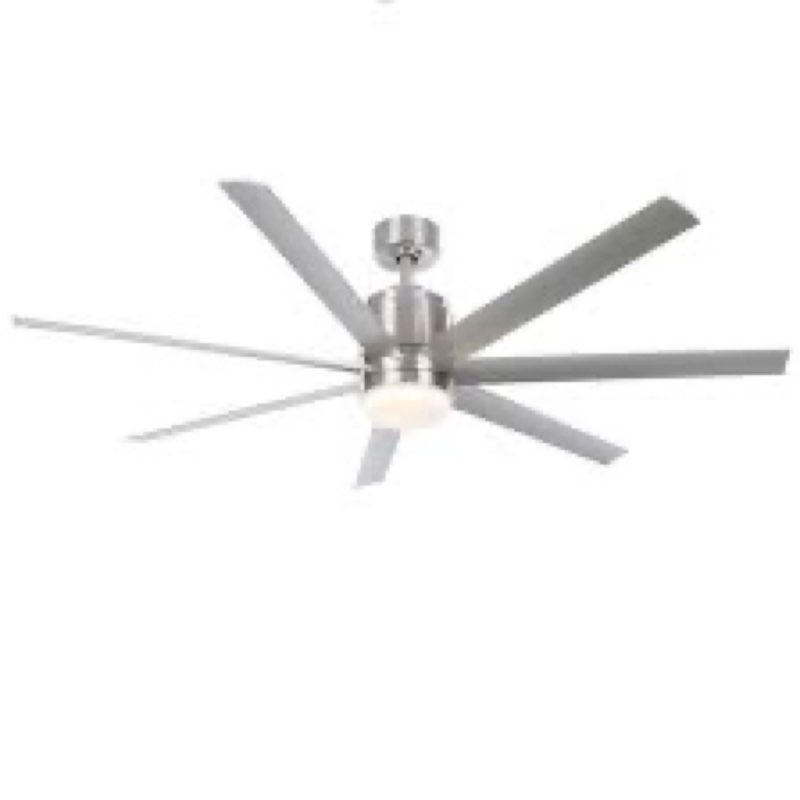 Fanimation Studio 56 in. Blitz Brushed Nickel 7 Blades LED Ceiling Fan w/ Remote