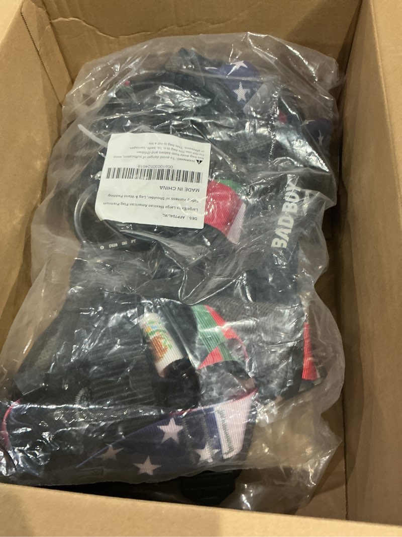 Condition photo showing Good Condition for afp fall protection full-body premium safety harness, 8” thick support belt, aluminum d-rings, tongue buckle (osha/ansi ppe) large-extra large black