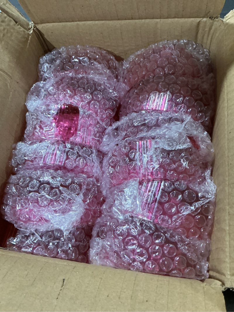 Condition photo showing Good Condition for 12 pcs ribbed martini glasses 10oz shatterproof plastic champagne tower detachable stem cocktail glassware set for wedding birthday party bar desserts and snacks (deep pink)