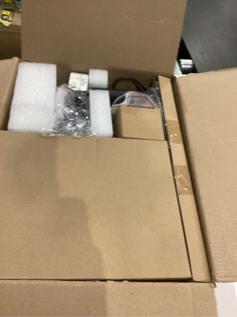 Condition photo showing As Is for Industrial Floor Lamp with Glass Shade - Black, LED Bulbs, Foot Pedal Switch, Easy Assembly Clear-Black