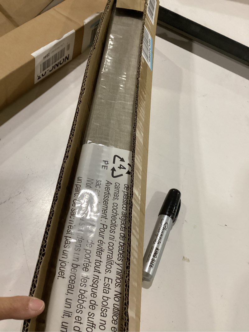 Condition photo showing New/Like New for lazblinds no tools no drill cordless roman shades for windows, blackout thermal insulated uv blocking window blinds, lightweight fabric blinds for indoor windows, 35.5" w x 60" h, blackout - beige beige 35.5" w × 60" h