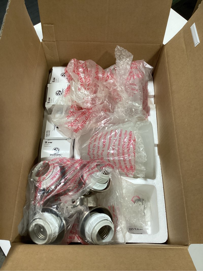 Condition photo showing As Is for harbor breeze 10-in 4 -light silver led ceiling fan light kit
