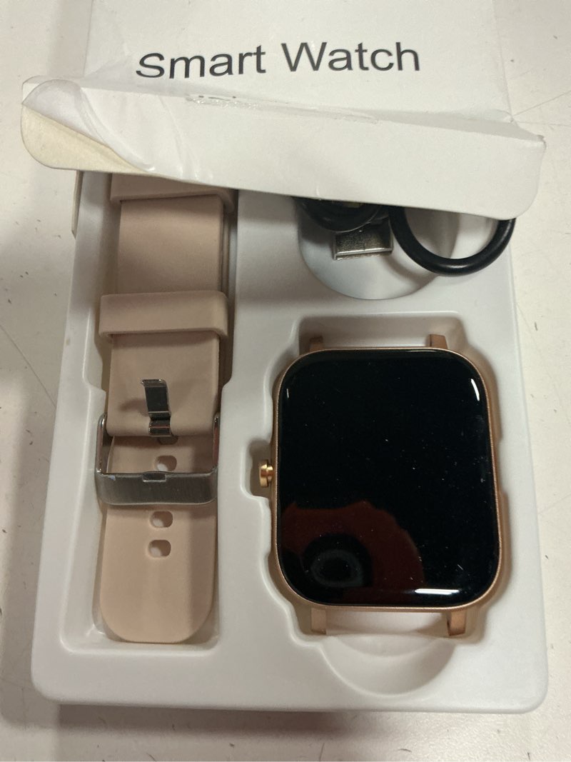 Condition photo showing Good Condition for smart watch for men women compatible with iphone samsung android phone 1.69 inch full touch screen ip68 waterproof bluetooh fitness tracker heart rate/sleep monitor (gold)