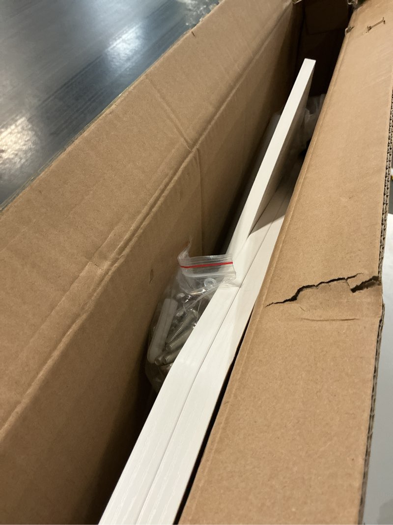 Condition photo showing As Is for SEIRIONE Sturdy Kids Bookshelf,4-Tier Book Shelf for Kids Room with Tear-Proof Oxford Fabric-Nursery Room Playroom Classroom,Deep Slings to Keep Books Upright,Ideal Height for Toddler Age 3+, White All White Bookshelf