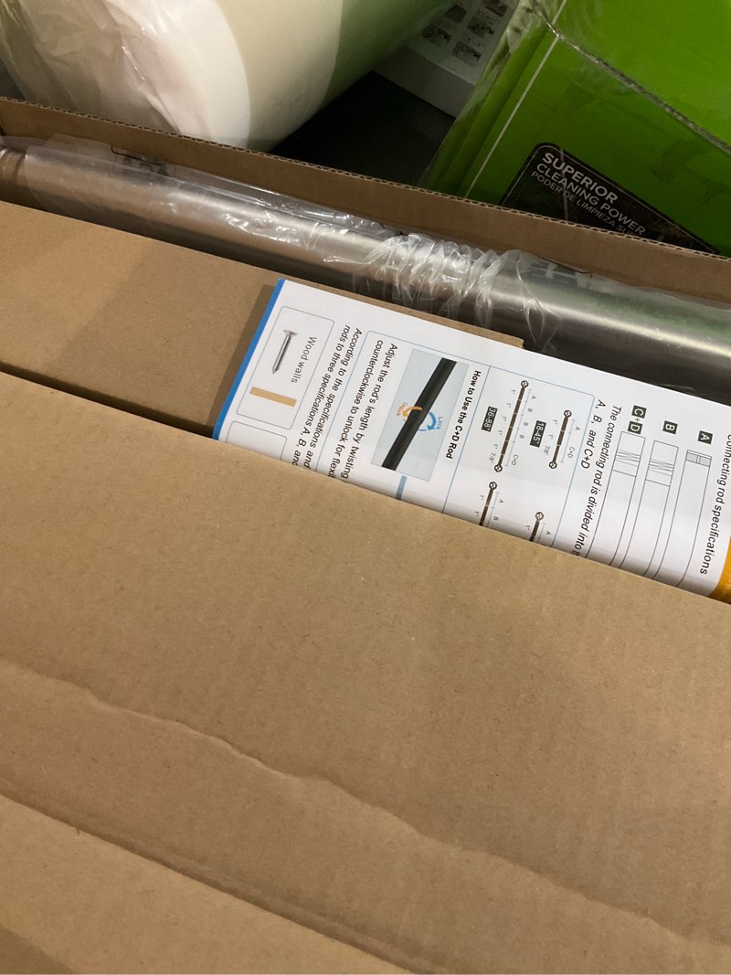 Condition photo showing Good Condition for satin nickel curtain rods 18 to 88 inches, 1 inch modern drapery rods, adjustable heavy duty curtain rod, with twisted cage finial for home & office (18"-88"satin nickel) satin nickel 18"-88"