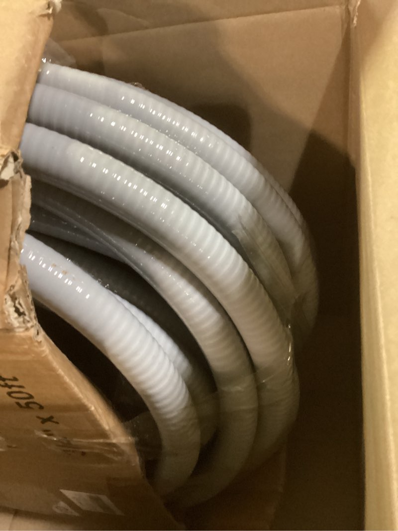 Condition photo showing Good Condition for 3/4inch 50ft liquid-tight conduit and connector kit,flexible non-metallic liquid tight electrical conduit kit with 5 straight and 3 90-degree connector fittings,3/4 in. dia