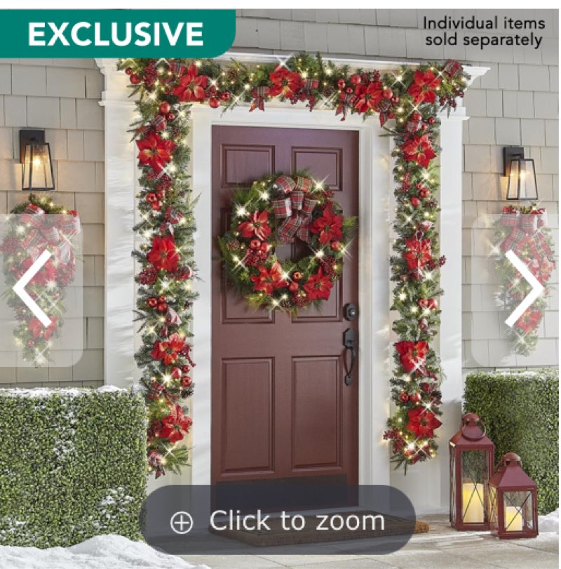 the cordless prelit poinsettia and ribbon holiday trim