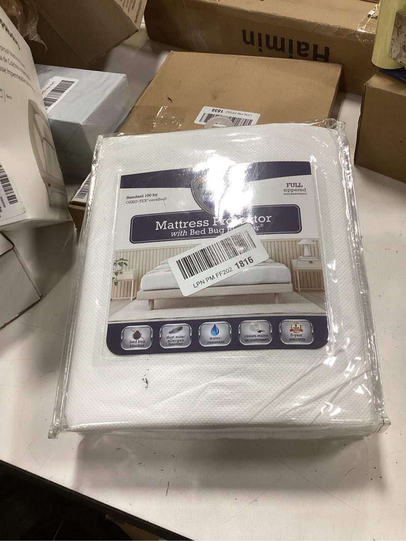 Condition photo showing New/Like New for All-in-One Mattress Protector, Zippered Encasement, Water & Stain Resistant, Triple Seal Protection, Full, White Full Solid