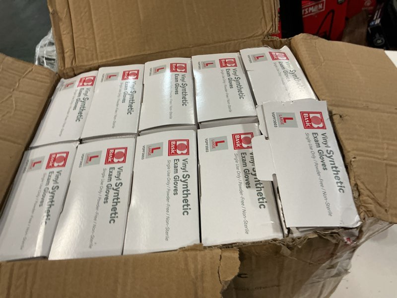 Condition photo showing Good Condition for schneider clear vinyl exam gloves, latex-free, disposable medical gloves, cleaning gloves, food safe, powder-free, 4 mil