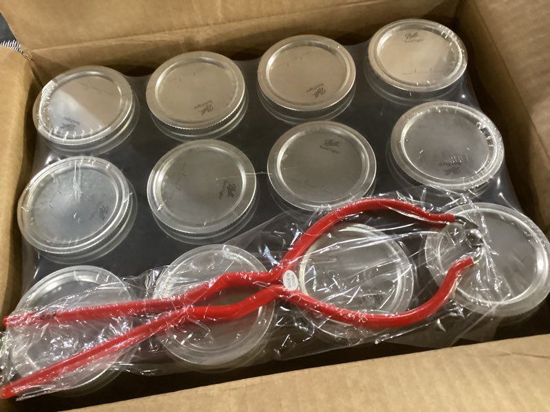 Condition photo showing New/Like New for ball regular mouth mason jars 16 oz. (12 pack) - pint size jars with airtight lids and bands for canning, fermenting, pickling, meal prep or diy decors and projects bundled with peaknip jar opener