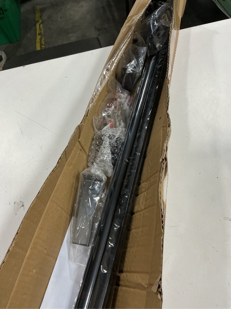 Condition photo showing New/Like New for curtain single track wall mounted, roman rod for windows, heavy duty drapery rail with aluminum bracket, silent curtain rails system for room divider living room bedroom hospital (black, 1.6m(5.2ft) 1.6m(5.2ft) black