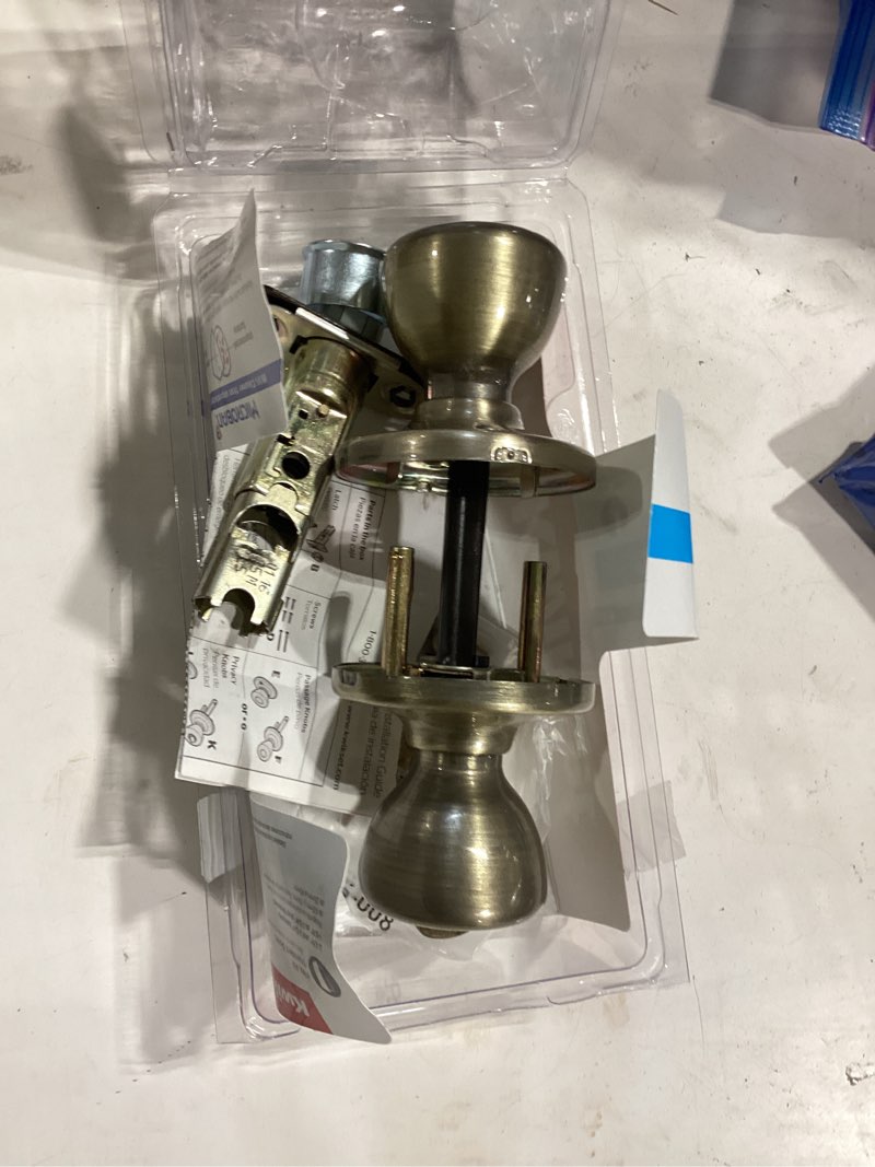 Condition photo showing Good Condition for kwikset tylo antique brass privacy knob right or left handed