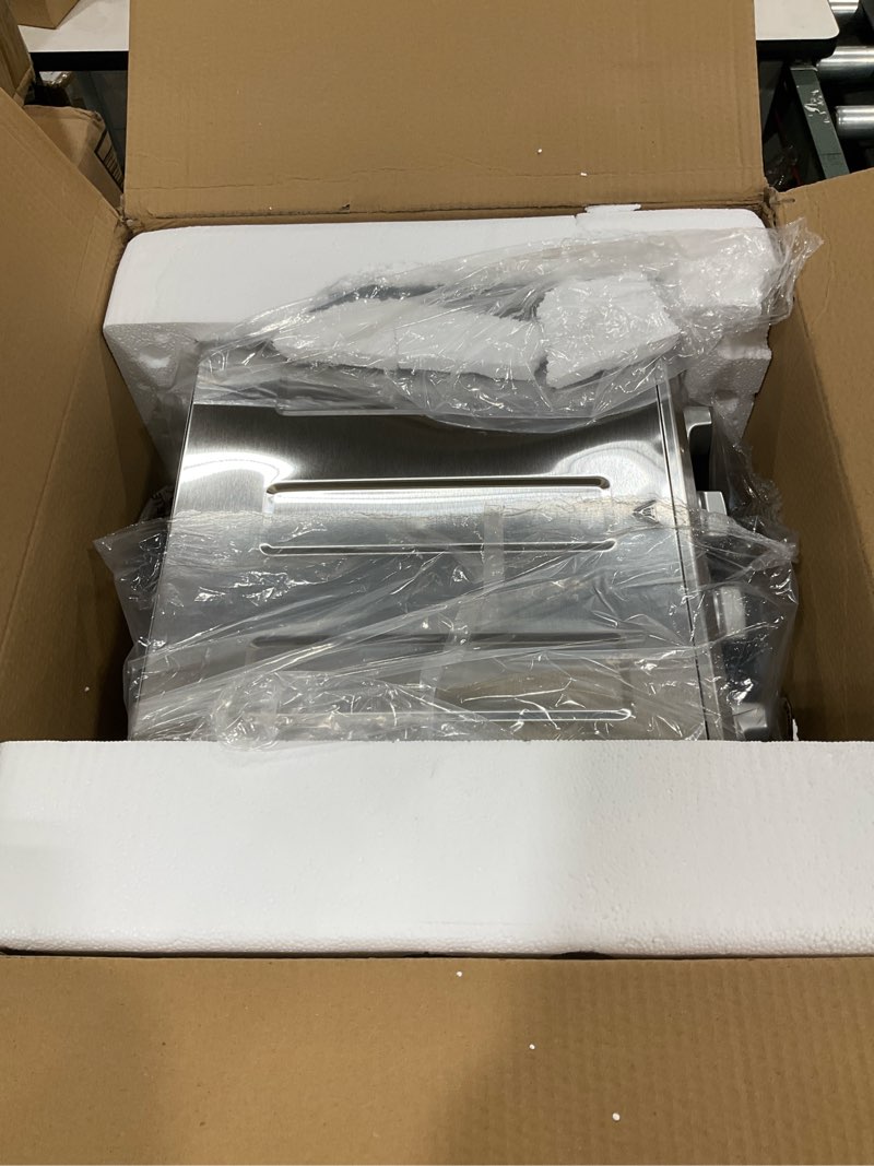 Condition photo showing As Is for cuisinart air fryer toaster oven, 1800w, 8-in-1 with air fry, convection, broil & warm, 0.6 cubic feet, 60-minute timer, toa-70nas, stainless steel stainless steel convection toaster air fryer oven w/ grill