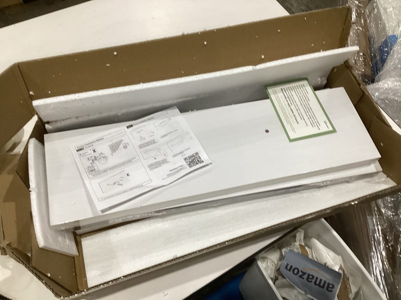 Condition photo showing New/Like New for upassion floating shelves for wall set of 3, 24'' white wall shelves for home decor, frame display wall mounted white floating s