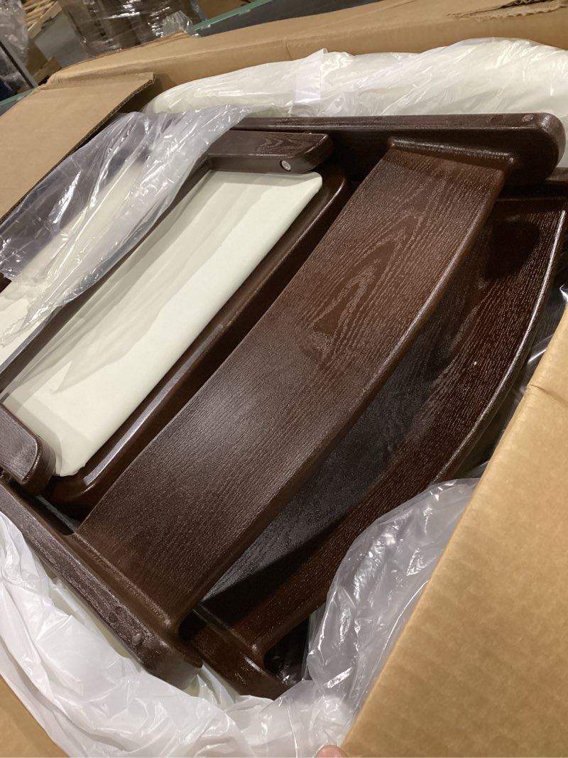 Condition photo showing As Is for Flash Furniture Hercules Series Folding Chairs for Weddings and Formal Events, Stackable Commercial Event Seats with 1,000-lb. Static Weight Capacity, Set of 4, Red Mahogany Red Mahogany Set of 4