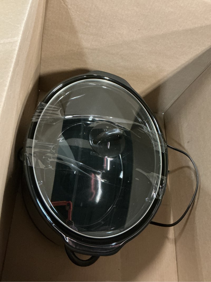 Condition photo showing As Is for crock-pot 7 quart oval manual slow cooker, stainless steel (scv700-s-br), versatile cookware for large families or entertaining 7 qt